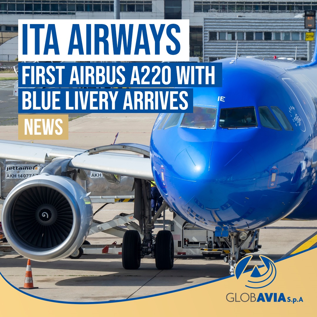 ITA Airways, first Airbus A220 with blue livery arrives